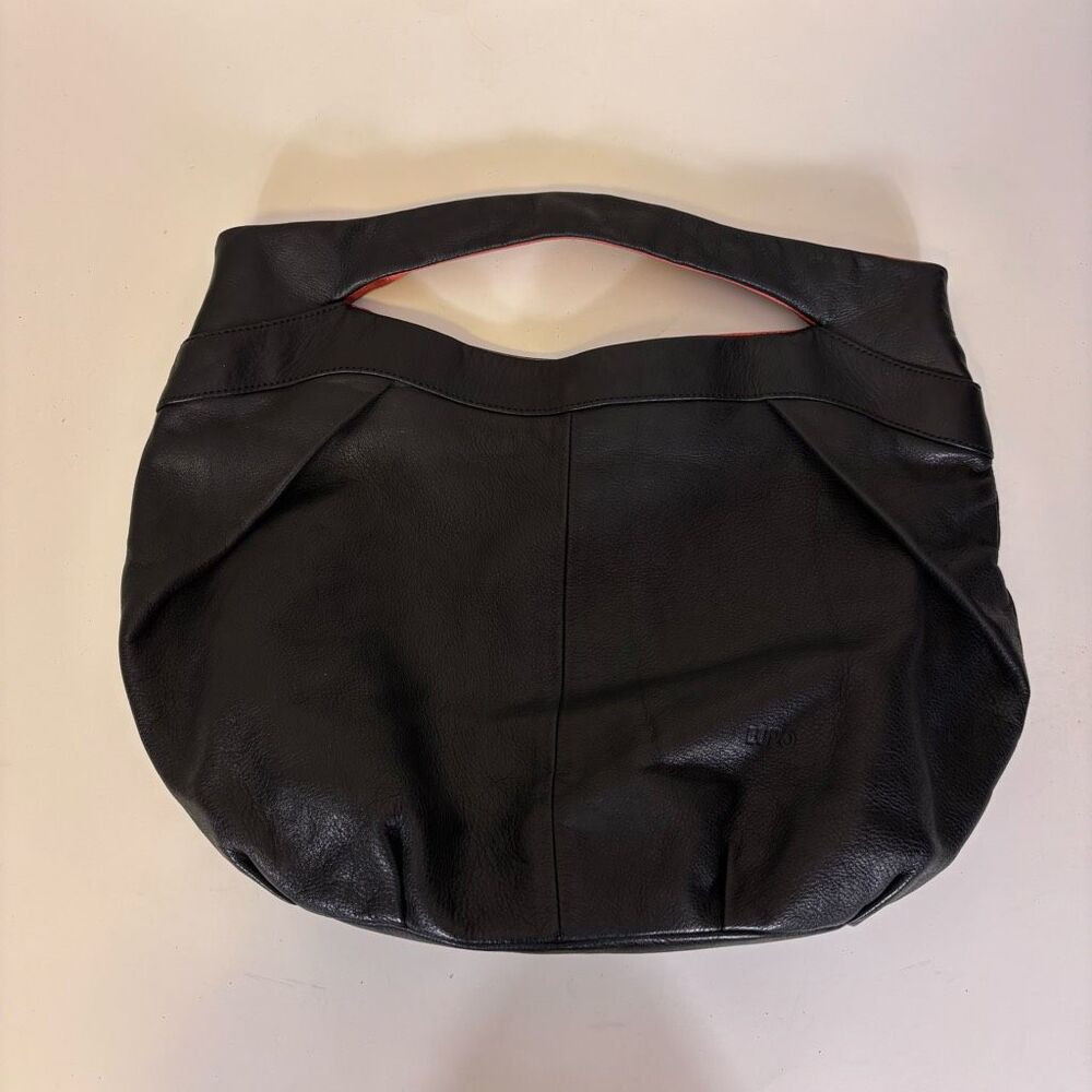 Lupo Black Leather Large Shoulder Purse